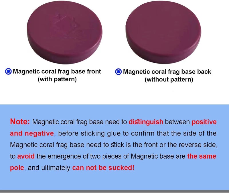 Saricho Coral Frag Magnetic Base and Plugs - Waterproof, Purple, Round 10-Piece Set - Image 3
